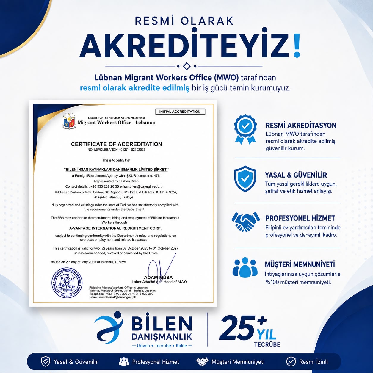 Filipinler Hükümeti Akredite Ajansı Bilen Danışmanlık ile Güvenilir ve Eğitimli Bakıcı Hizmetleri